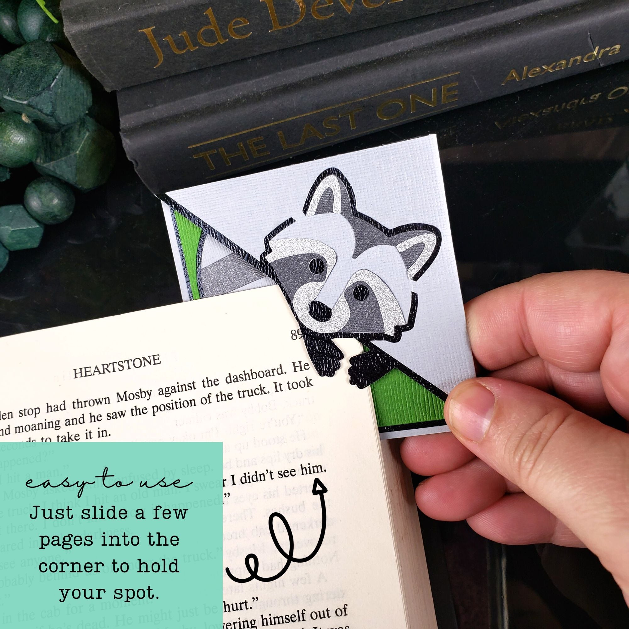 Raccoon Signature Corner Bookmark