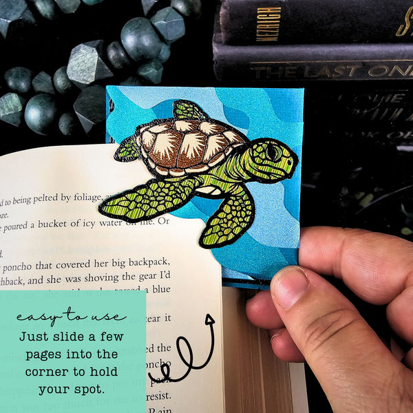Sea Turtle Deluxe Handmade Corner Bookmark