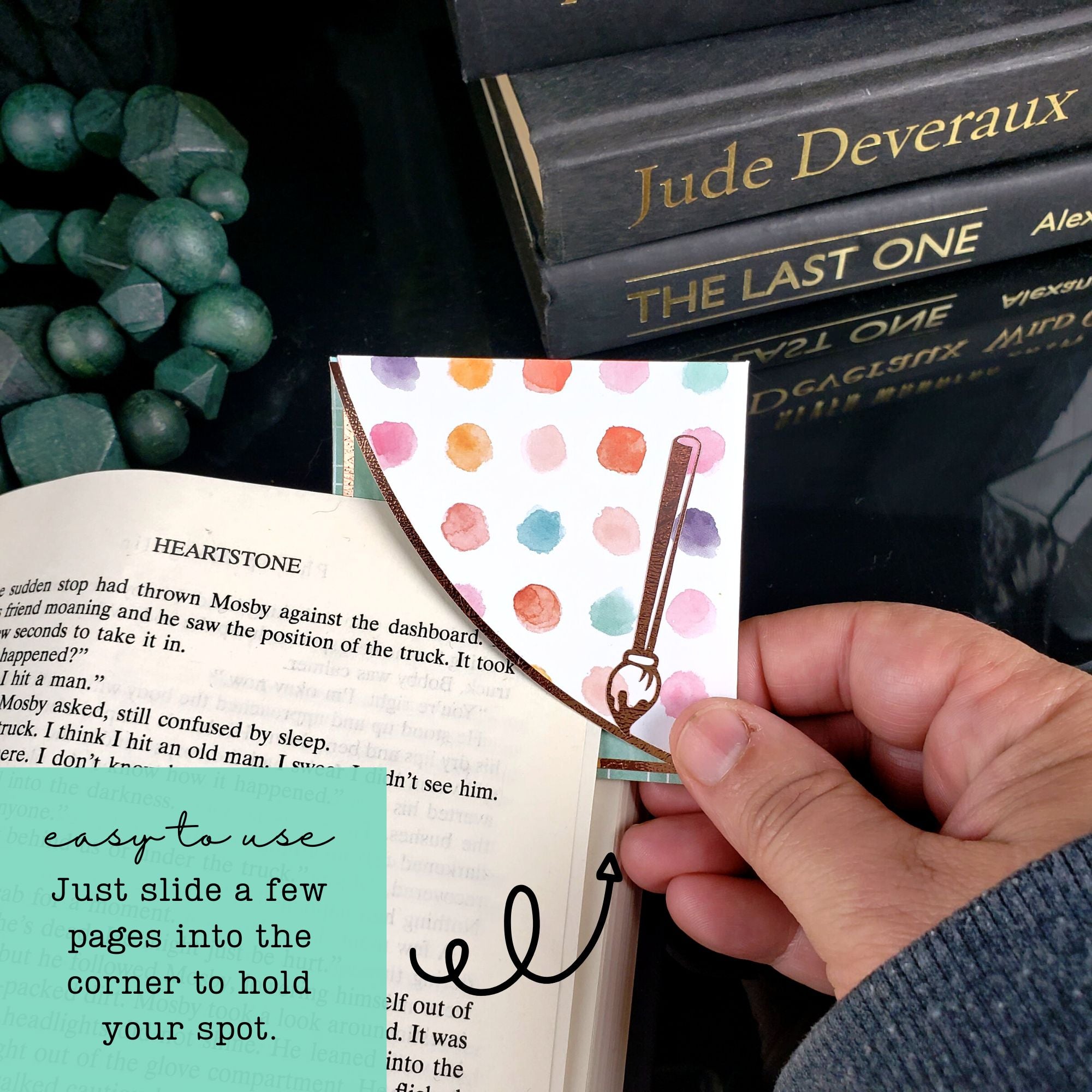 Paintbrush Artist Signature Corner Bookmark