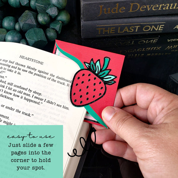 Strawberry Fruit Signature Corner Bookmark