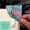 Stained Glass Waterlily Deluxe Handmade Corner Bookmark