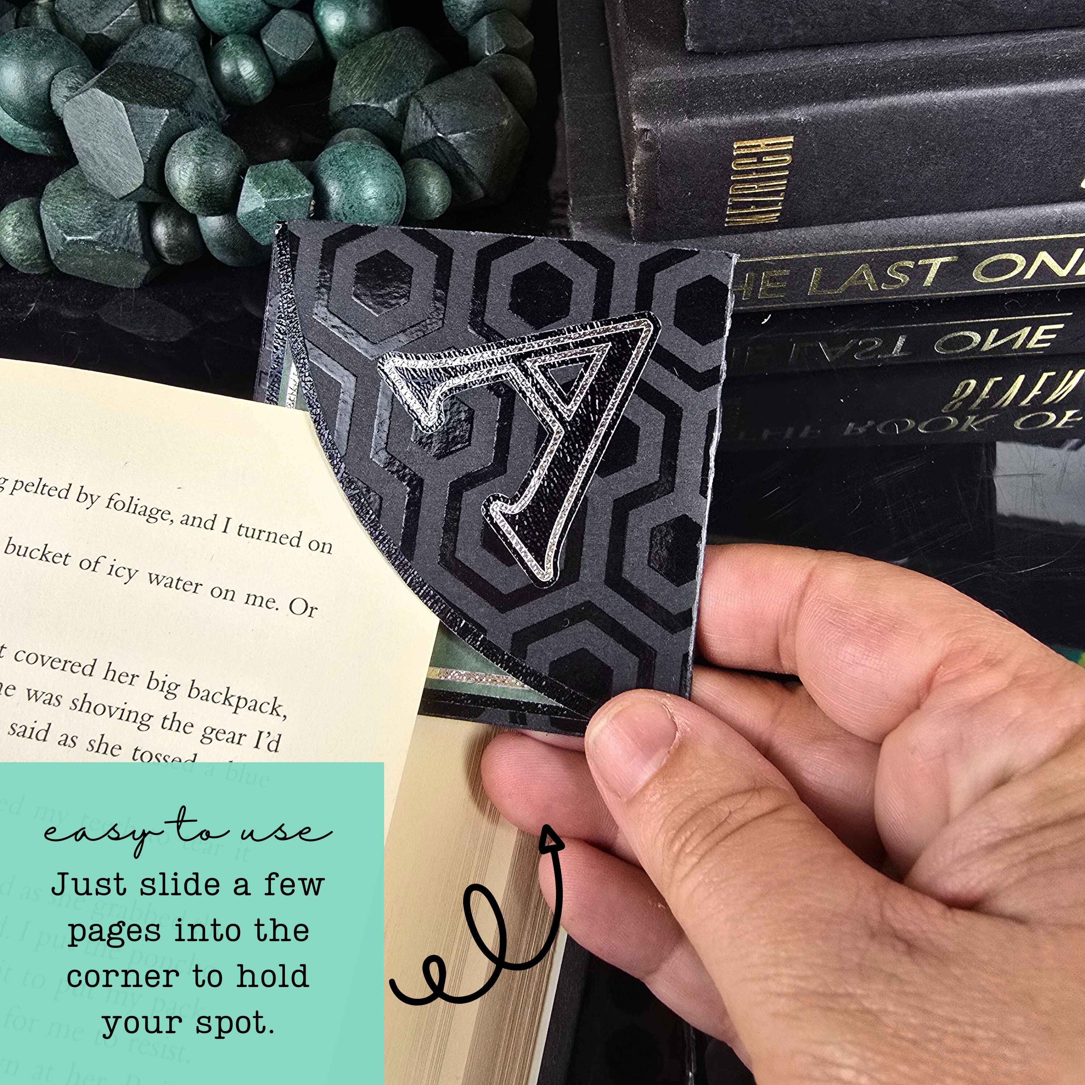 Bold Letter Personalized Initial Signature Corner Bookmark