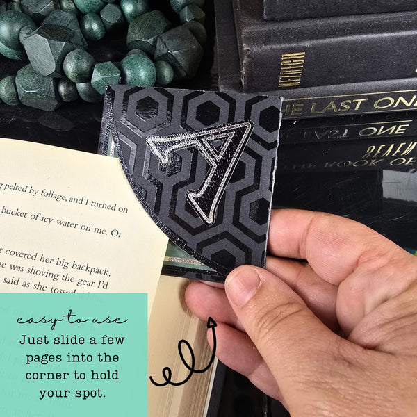 Bold Letter Personalized Initial Signature Corner Bookmark