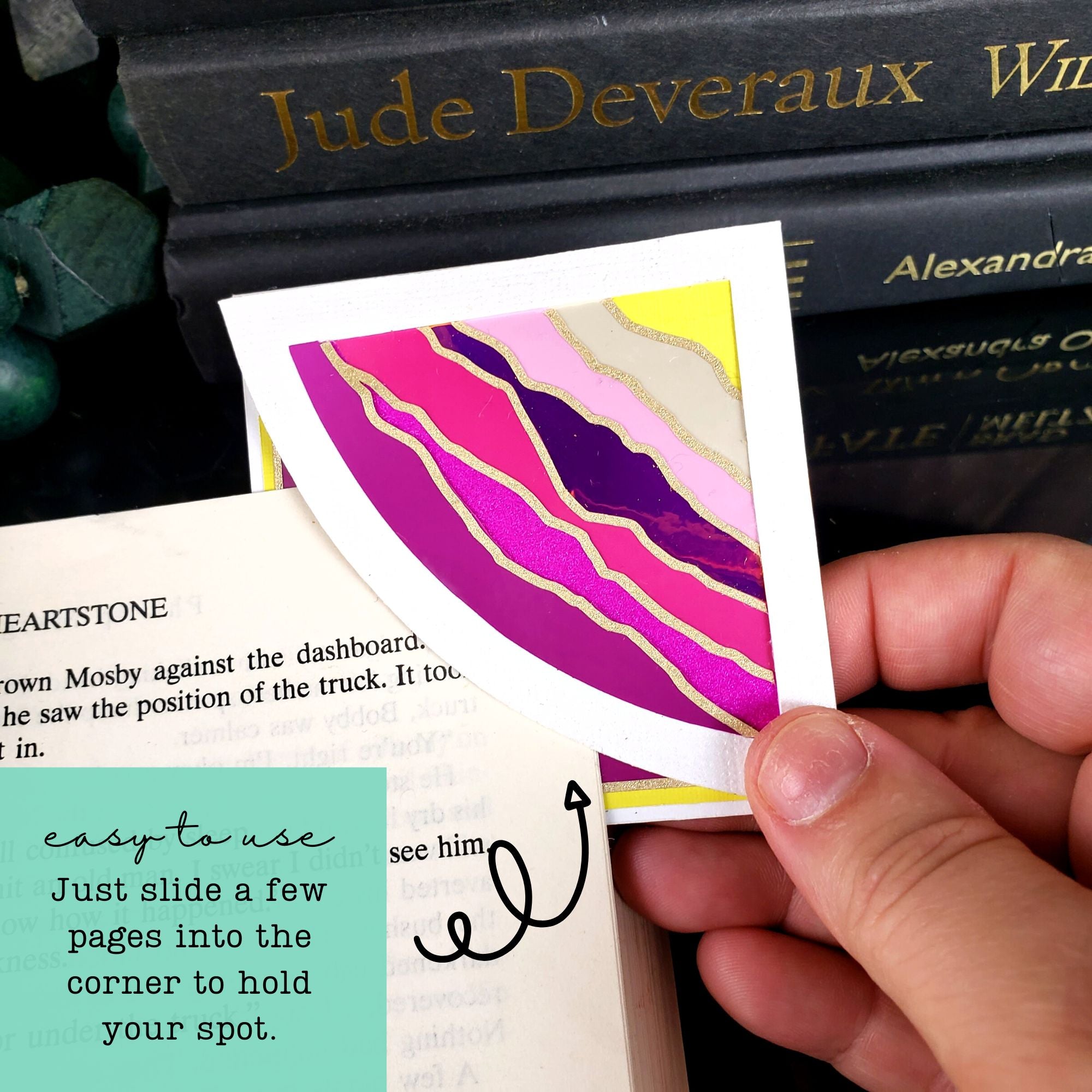 Pink Mountains Signature Corner Bookmark