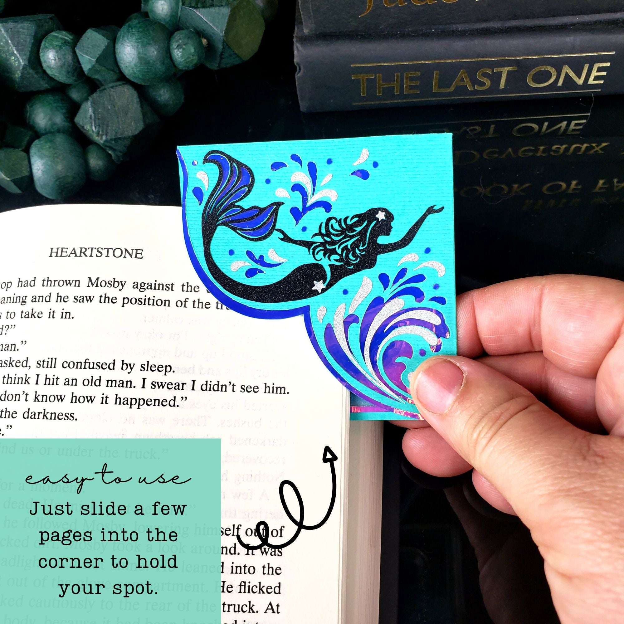 Mermaid Waves Deluxe Corner Bookmark