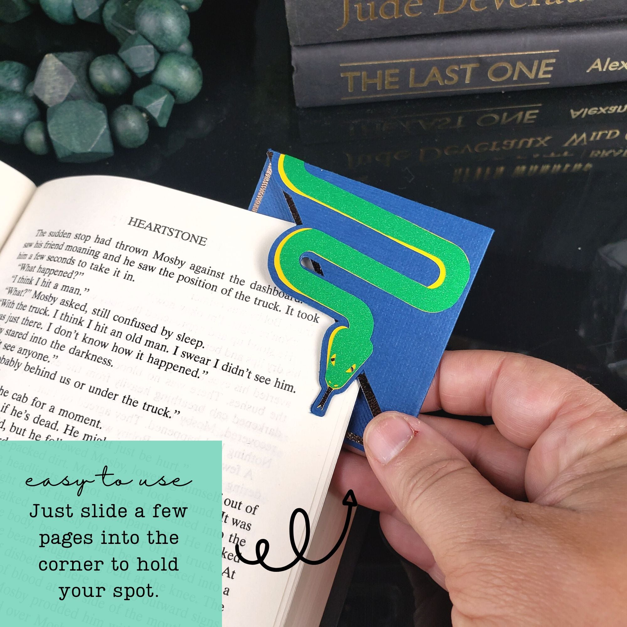 Green Grass Snake Signature Corner Bookmark