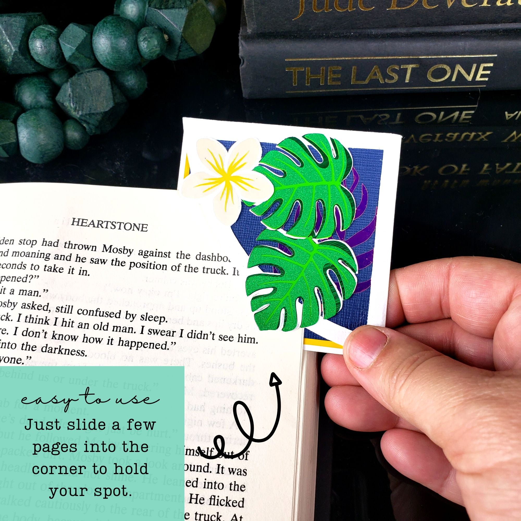 Monstera Plumeria Deluxe Corner Bookmark