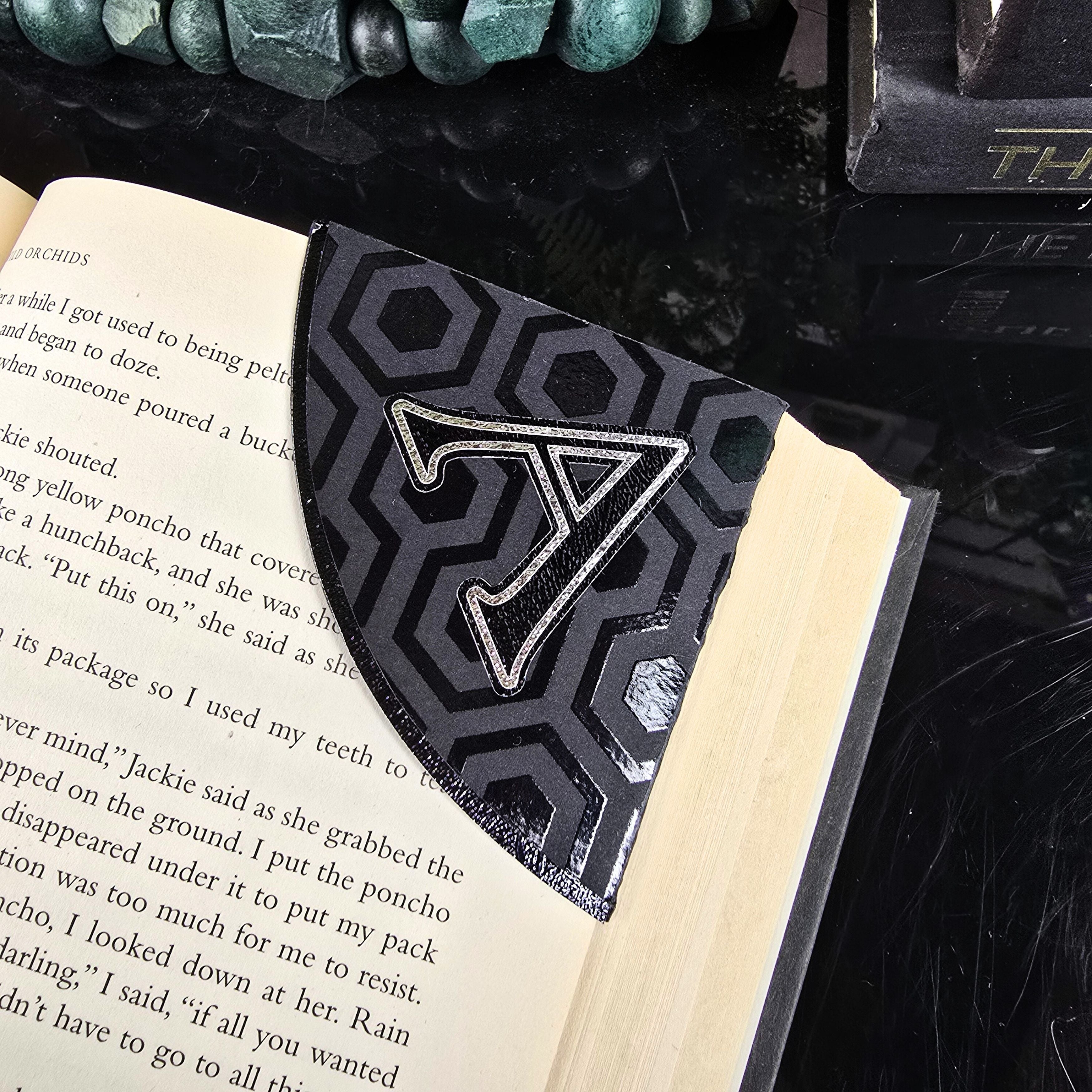 Bold Letter Personalized Initial Signature Corner Bookmark