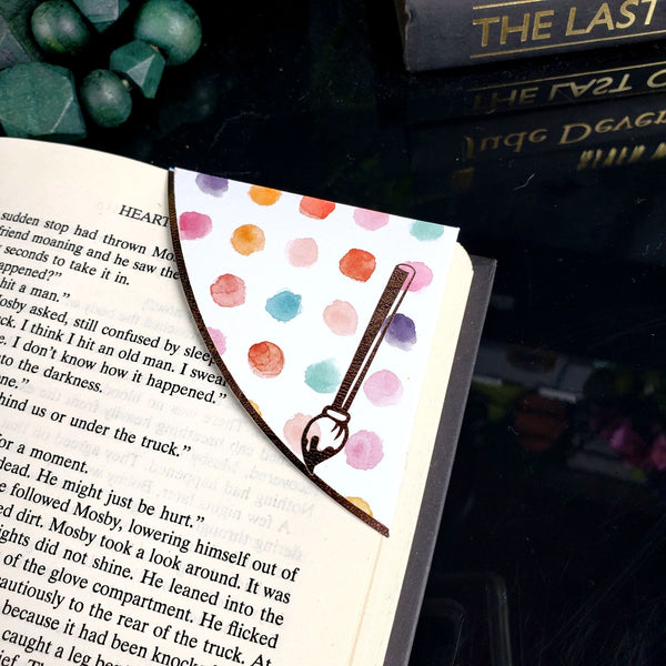 Paintbrush Artist Signature Corner Bookmark