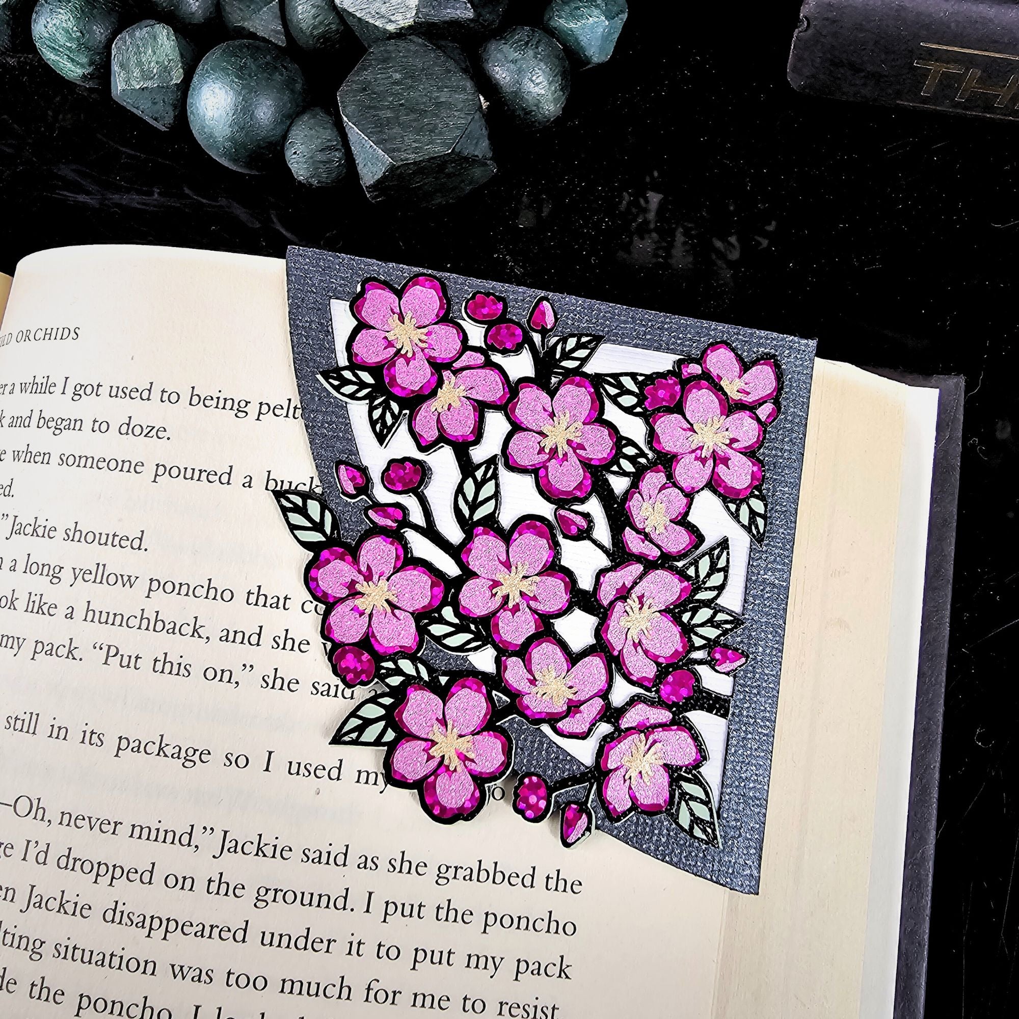 Vivid Cherry Blossom Deluxe Handmade Corner Bookmark