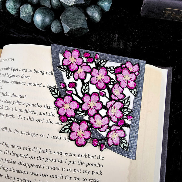 Vivid Cherry Blossom Deluxe Handmade Corner Bookmark