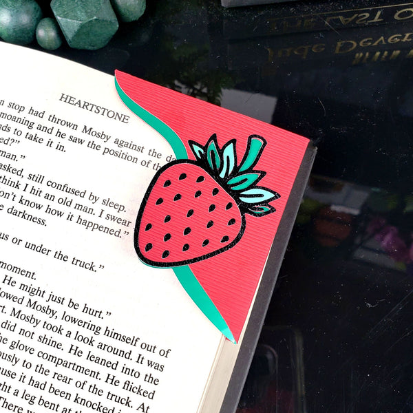 Strawberry Fruit Signature Corner Bookmark