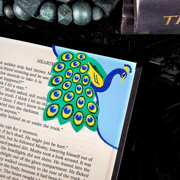 Noble Peacock Deluxe Handmade Corner Bookmark