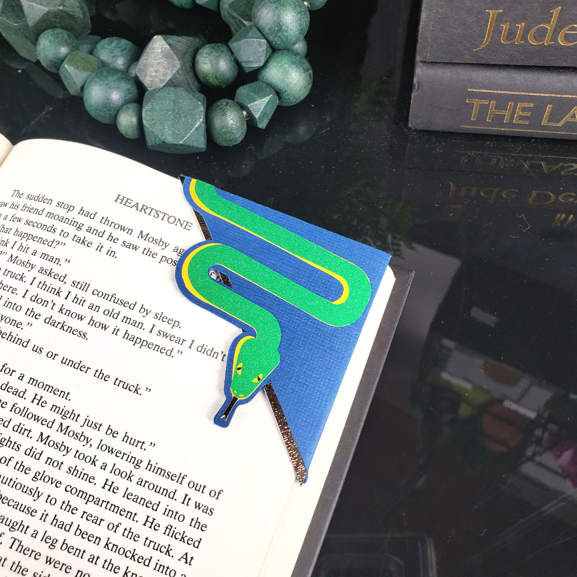 Green Grass Snake Signature Corner Bookmark