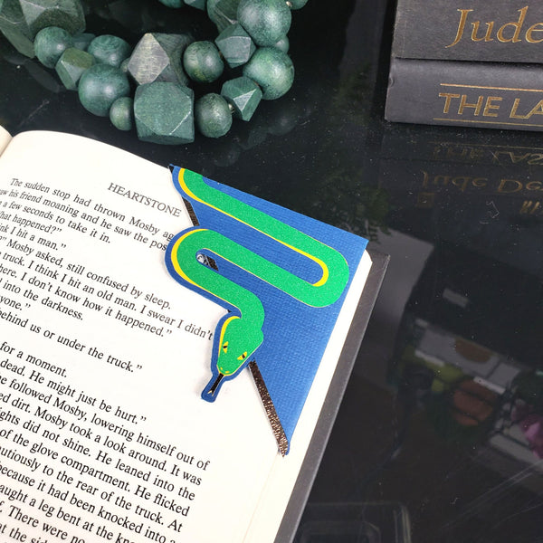 Green Grass Snake Signature Corner Bookmark