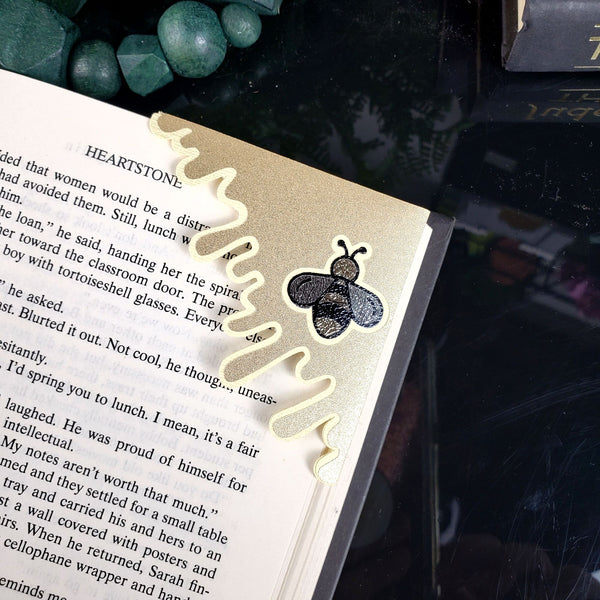 Bee Honey Drip Signature Corner Bookmark