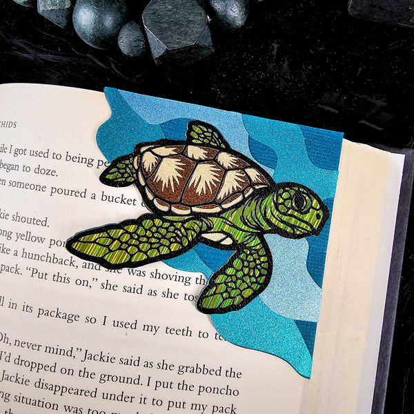 Sea Turtle Deluxe Handmade Corner Bookmark