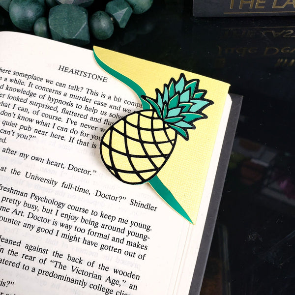 Pineapple Fruit Signature Corner Bookmark