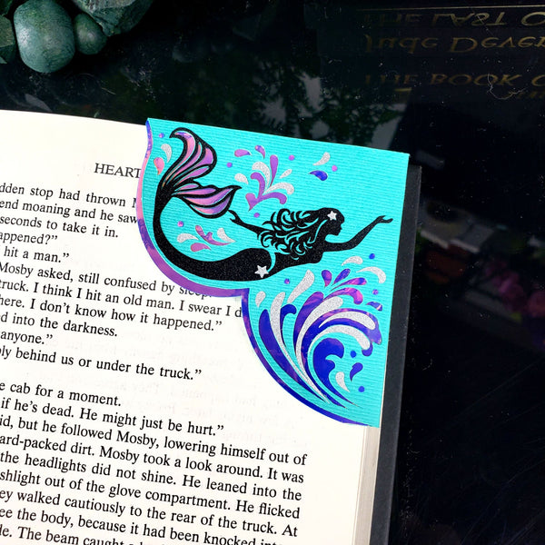 Mermaid Waves Deluxe Corner Bookmark