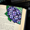 Stained Glass Hydrangea Deluxe Handmade Corner Bookmark
