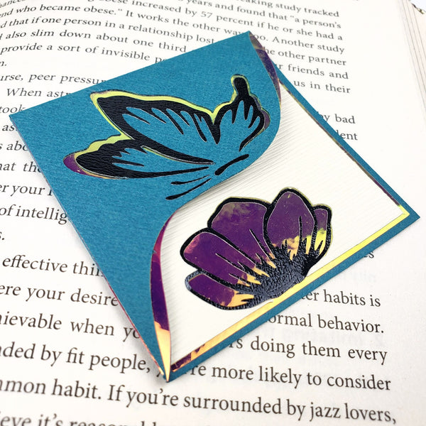 Keep Flying Teal Butterfly Signature Bookmark + Card Gift Set
