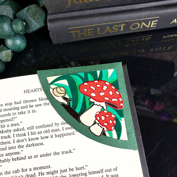 Mushroom & Snail Deluxe Corner Bookmark