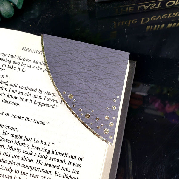 Gray + Gold Signature Corner Bookmark