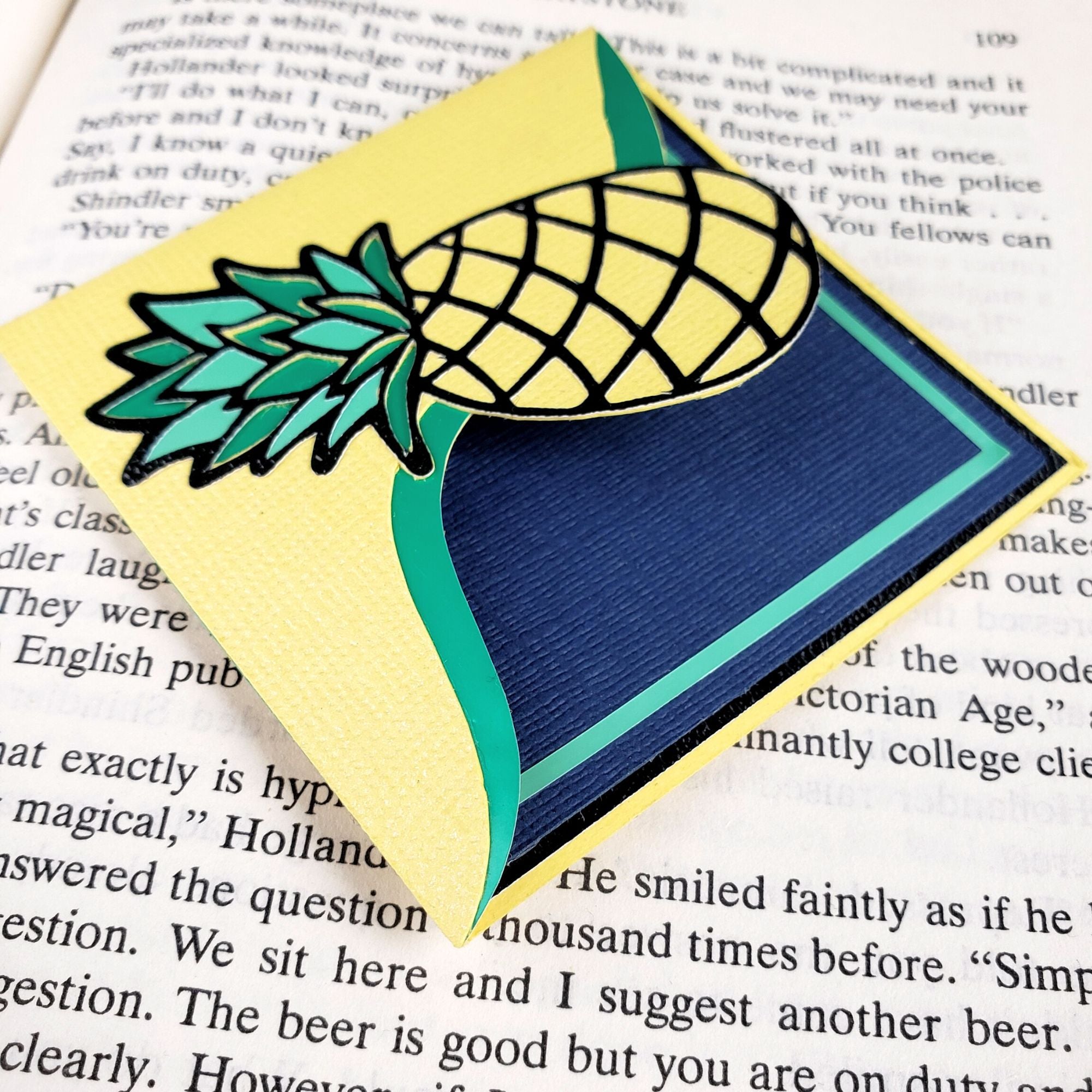 Pineapple Fruit Signature Corner Bookmark