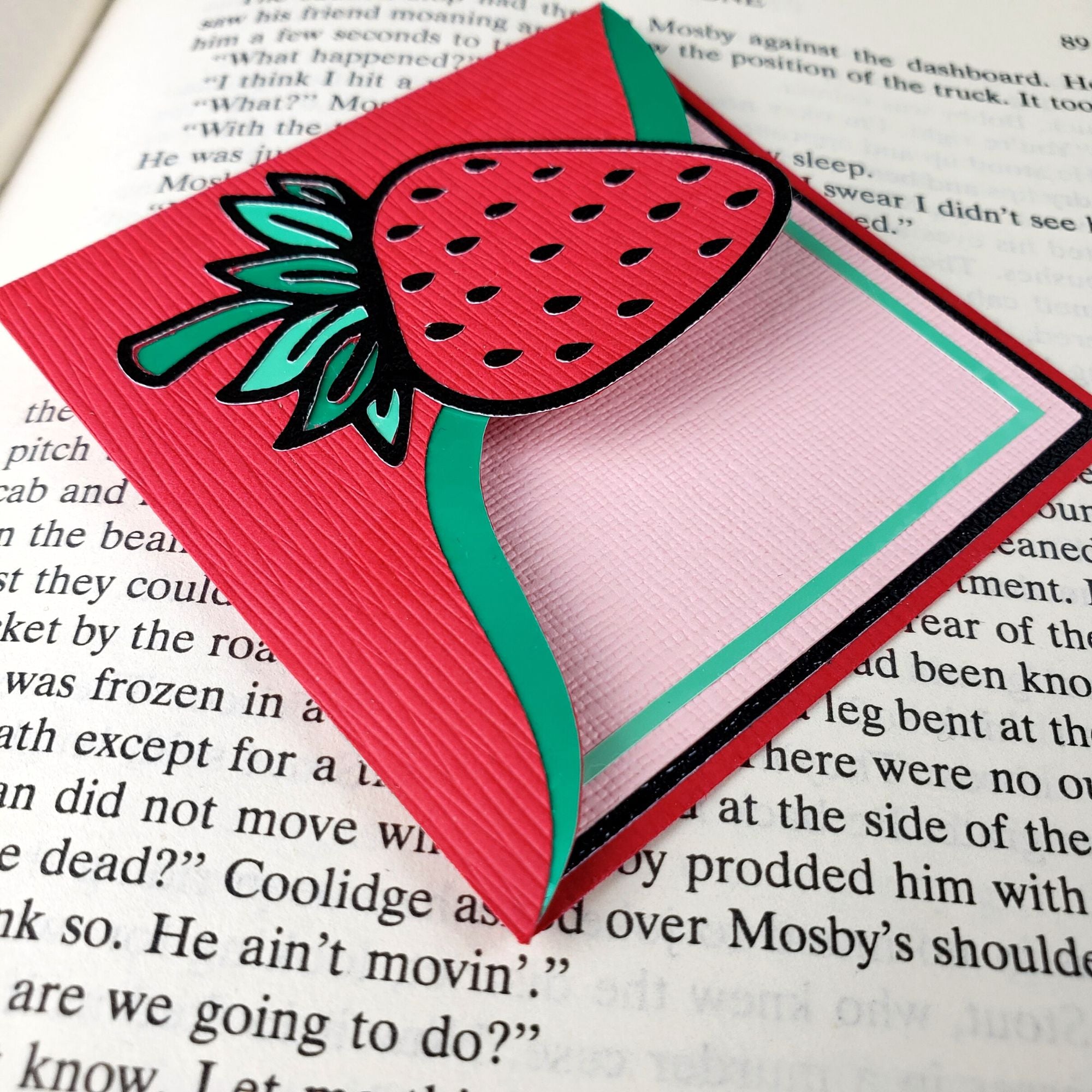 Strawberry Fruit Signature Corner Bookmark