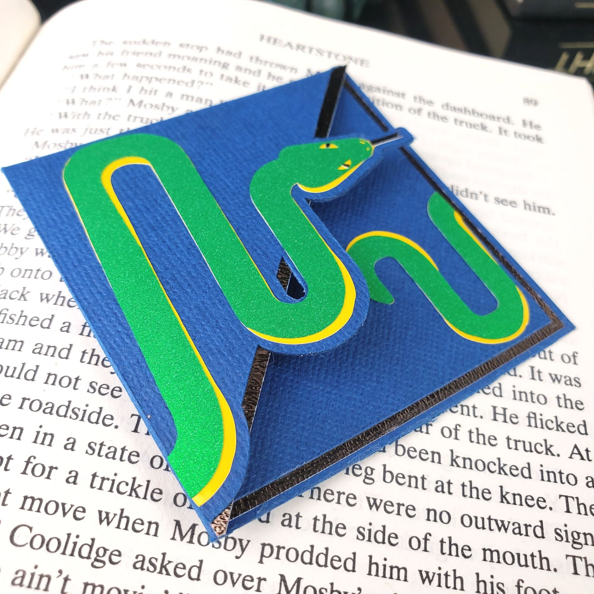 Green Grass Snake Signature Corner Bookmark