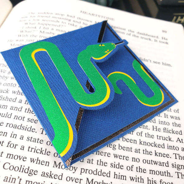 Green Grass Snake Signature Corner Bookmark