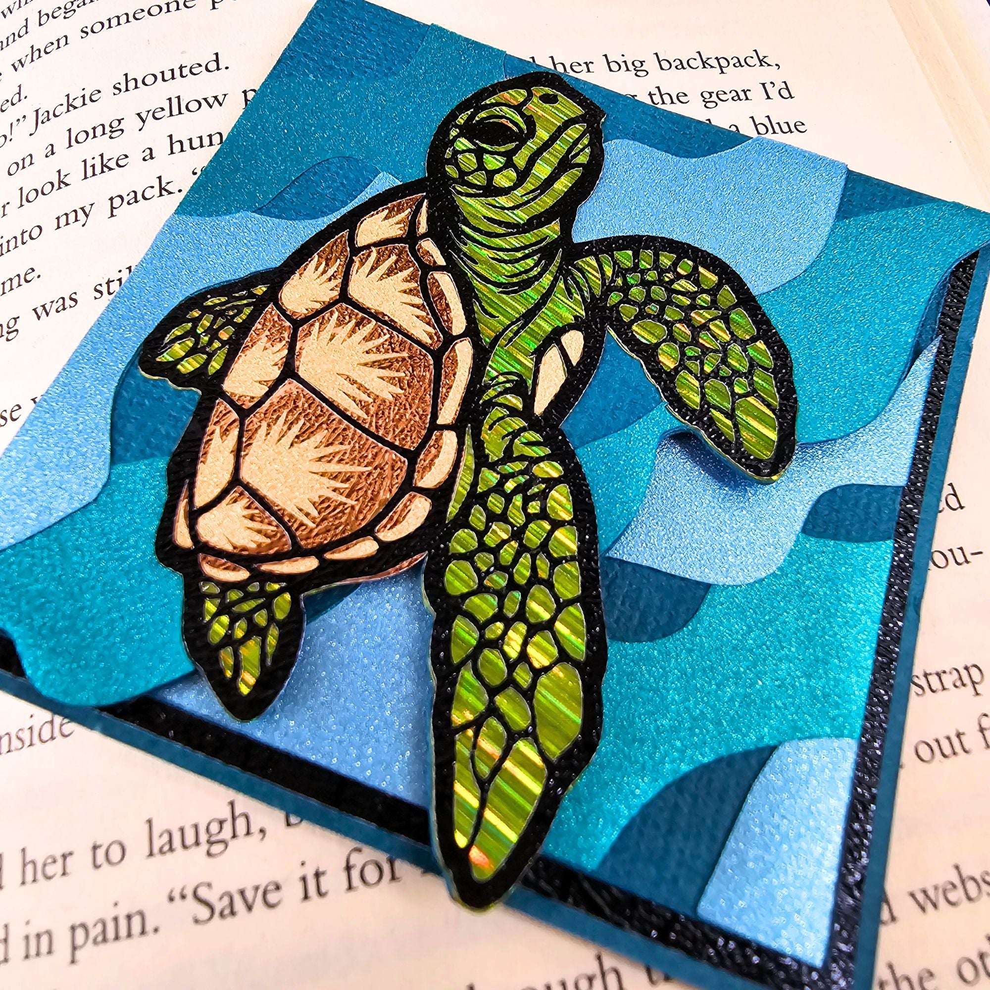 Sea Turtle Deluxe Handmade Corner Bookmark