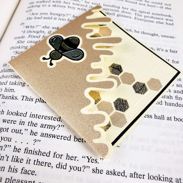 Bee Honey Drip Signature Corner Bookmark