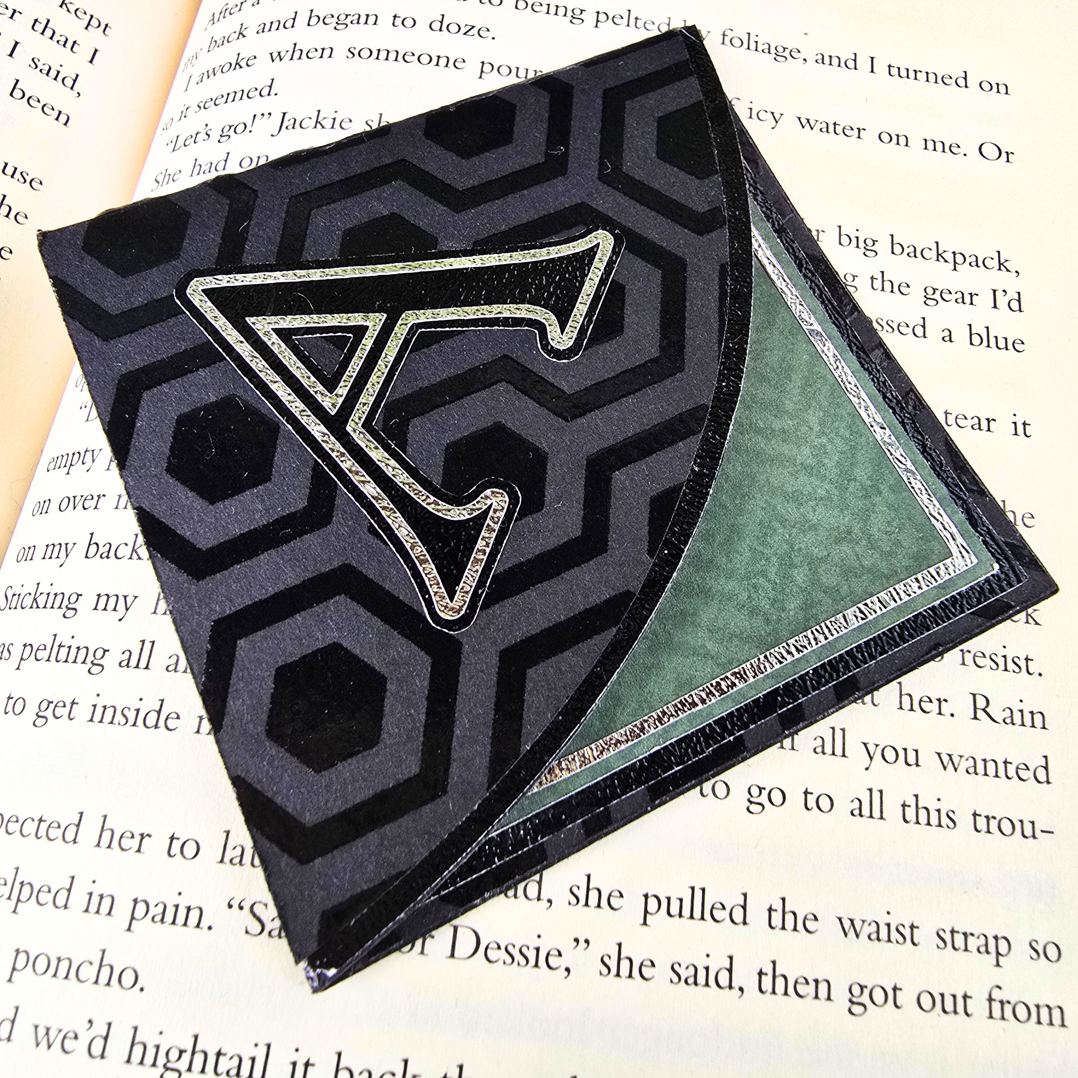 Bold Letter Personalized Initial Signature Corner Bookmark