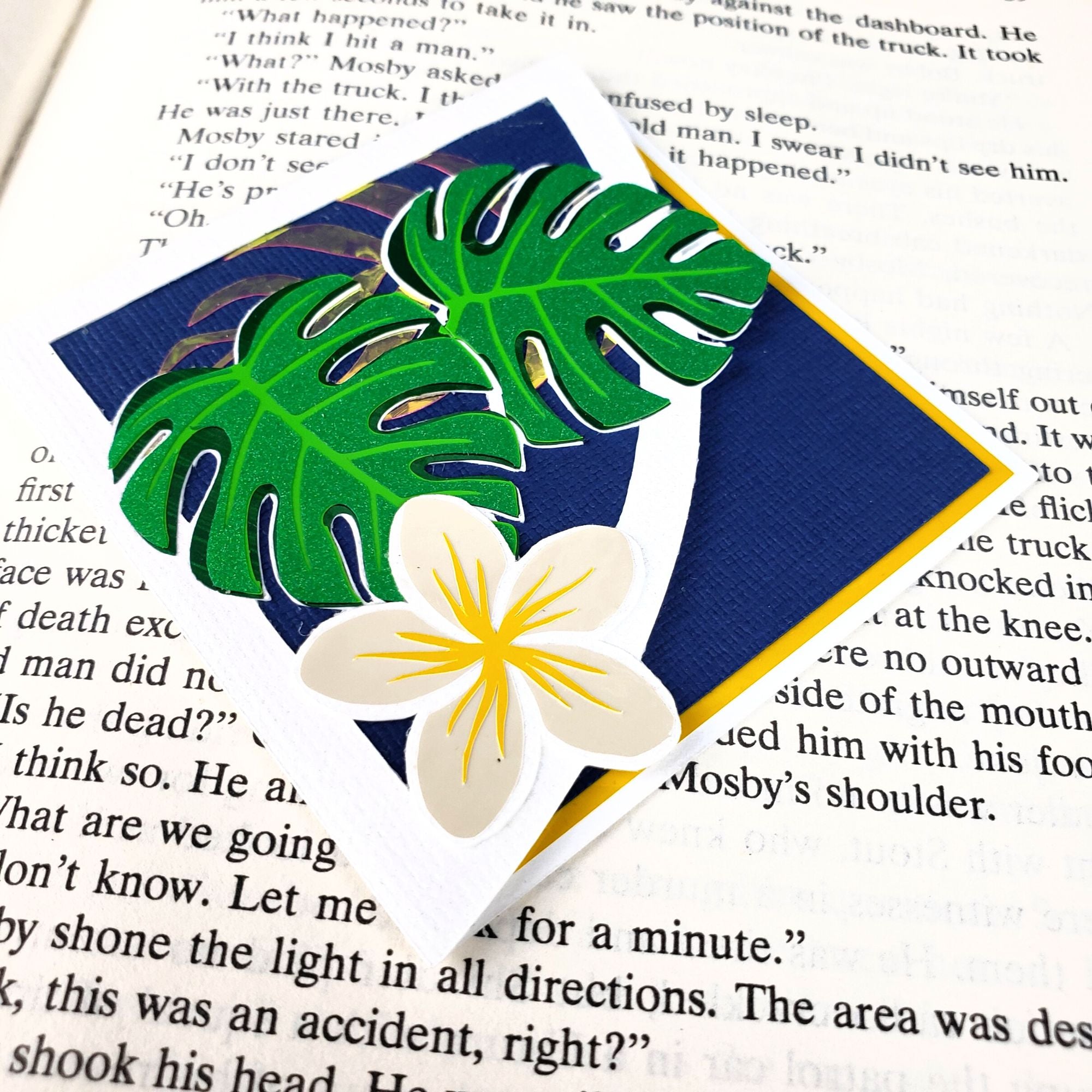 Monstera Plumeria Deluxe Corner Bookmark
