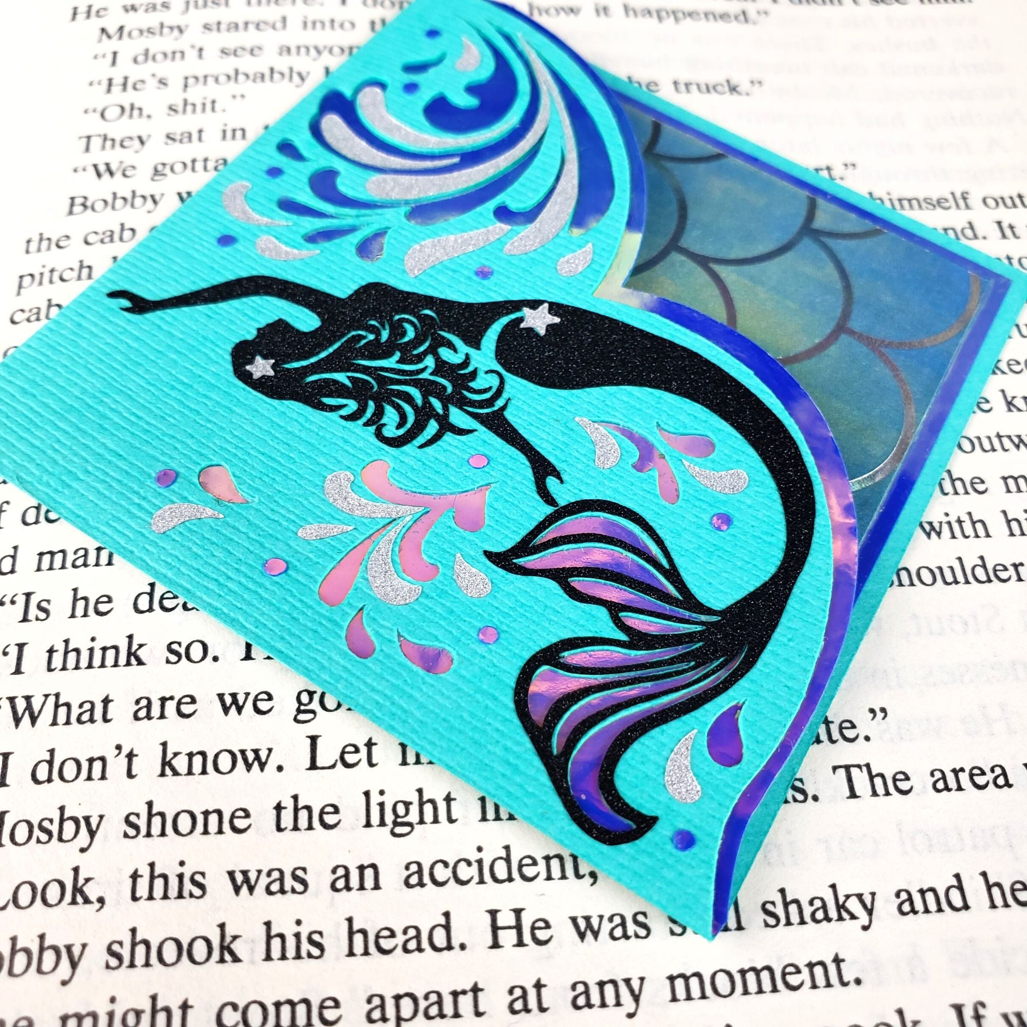Mermaid Waves Deluxe Corner Bookmark