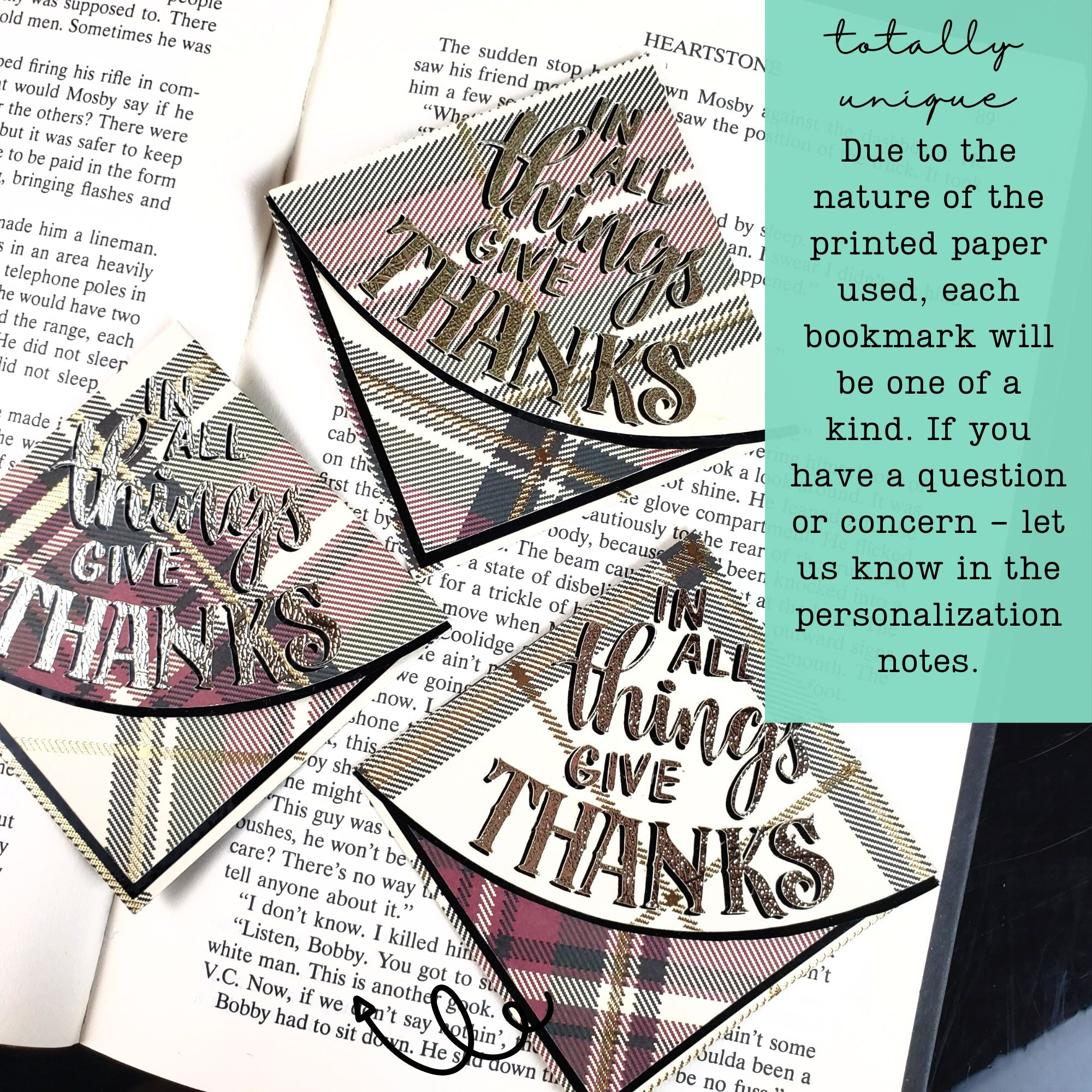 Give Thanks Signature Corner Bookmark