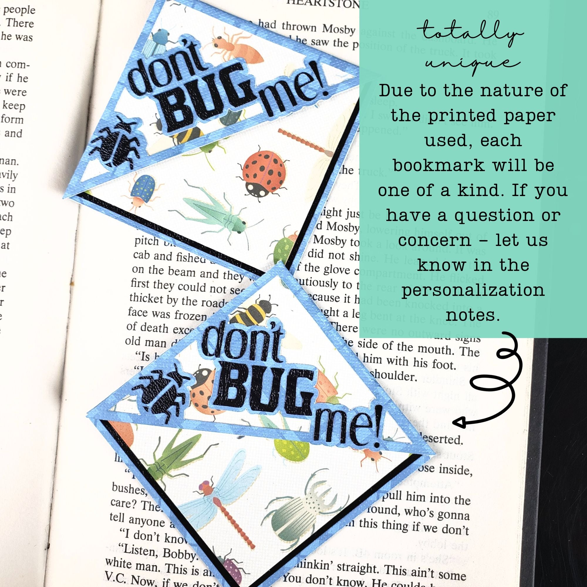 Don't Bug Me Signature Corner Bookmark