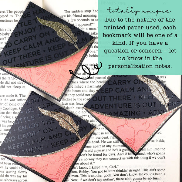 Write on Feather Quill Signature Corner Bookmark