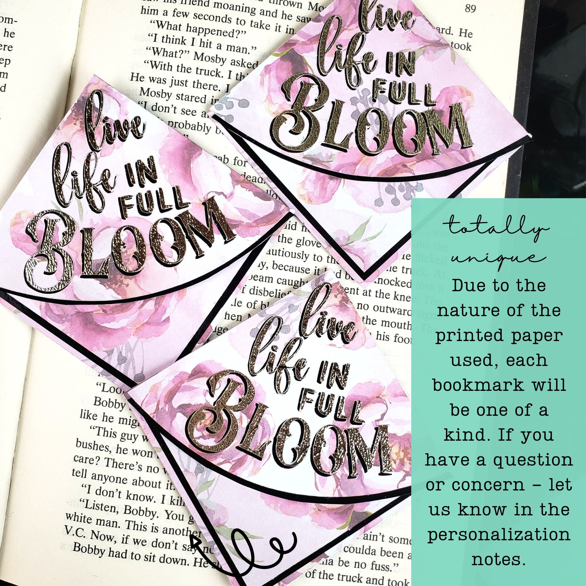 Life in Bloom Signature Corner Bookmark