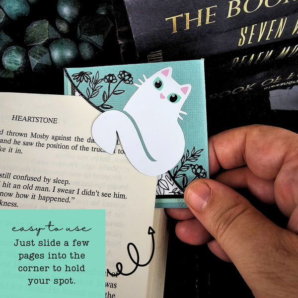 Kitty Among the Flowers Signature Corner Bookmark