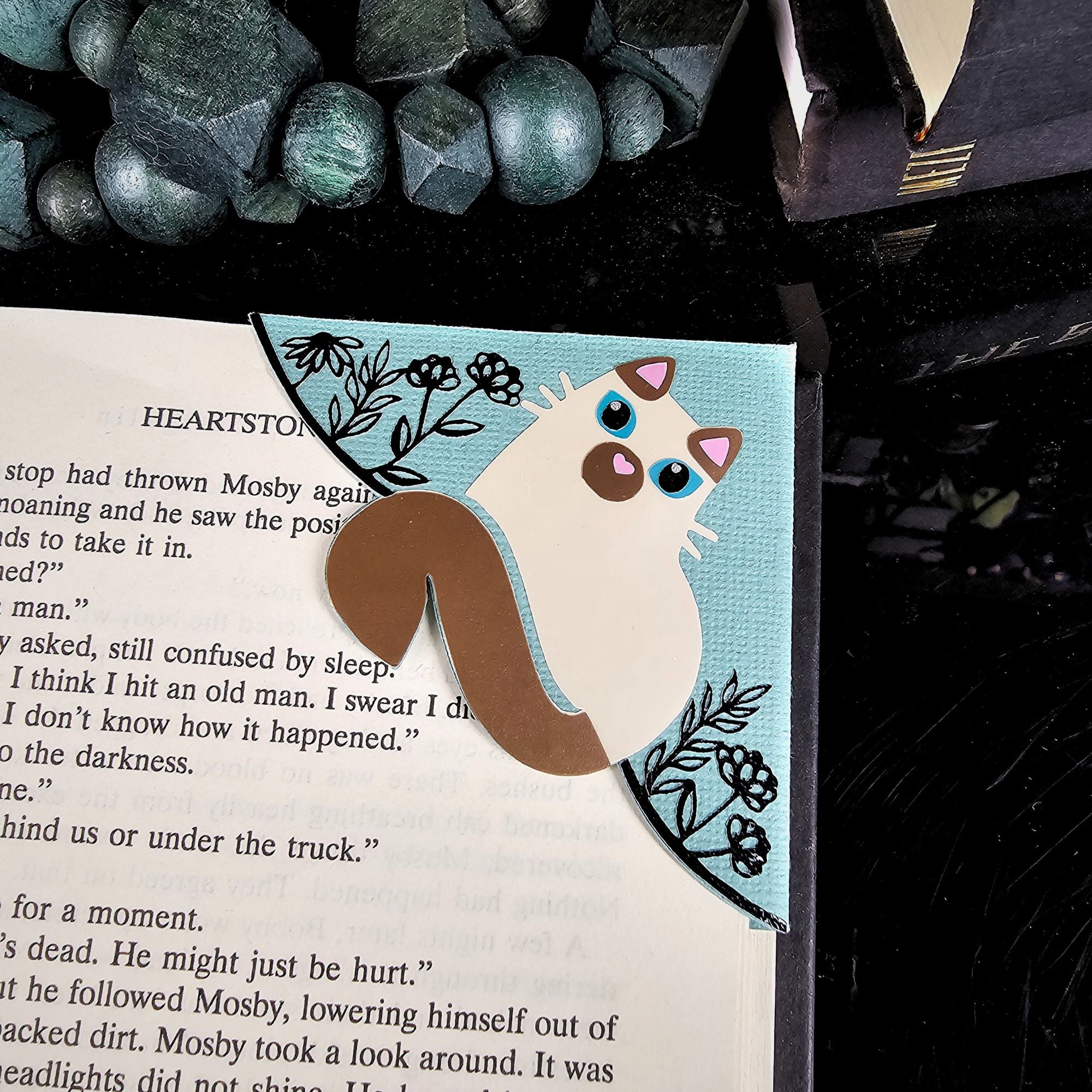 Kitty Among the Flowers Signature Corner Bookmark
