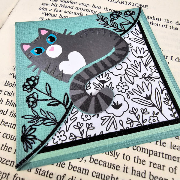 Kitty Among the Flowers Signature Corner Bookmark
