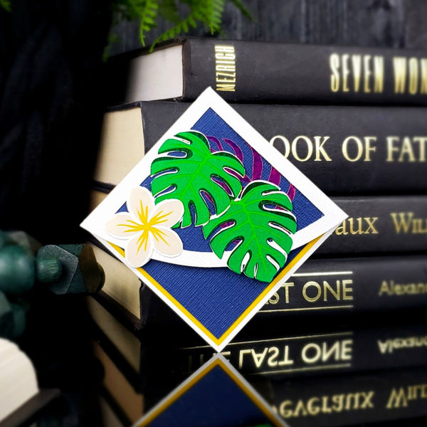Monstera Plumeria Deluxe Corner Bookmark