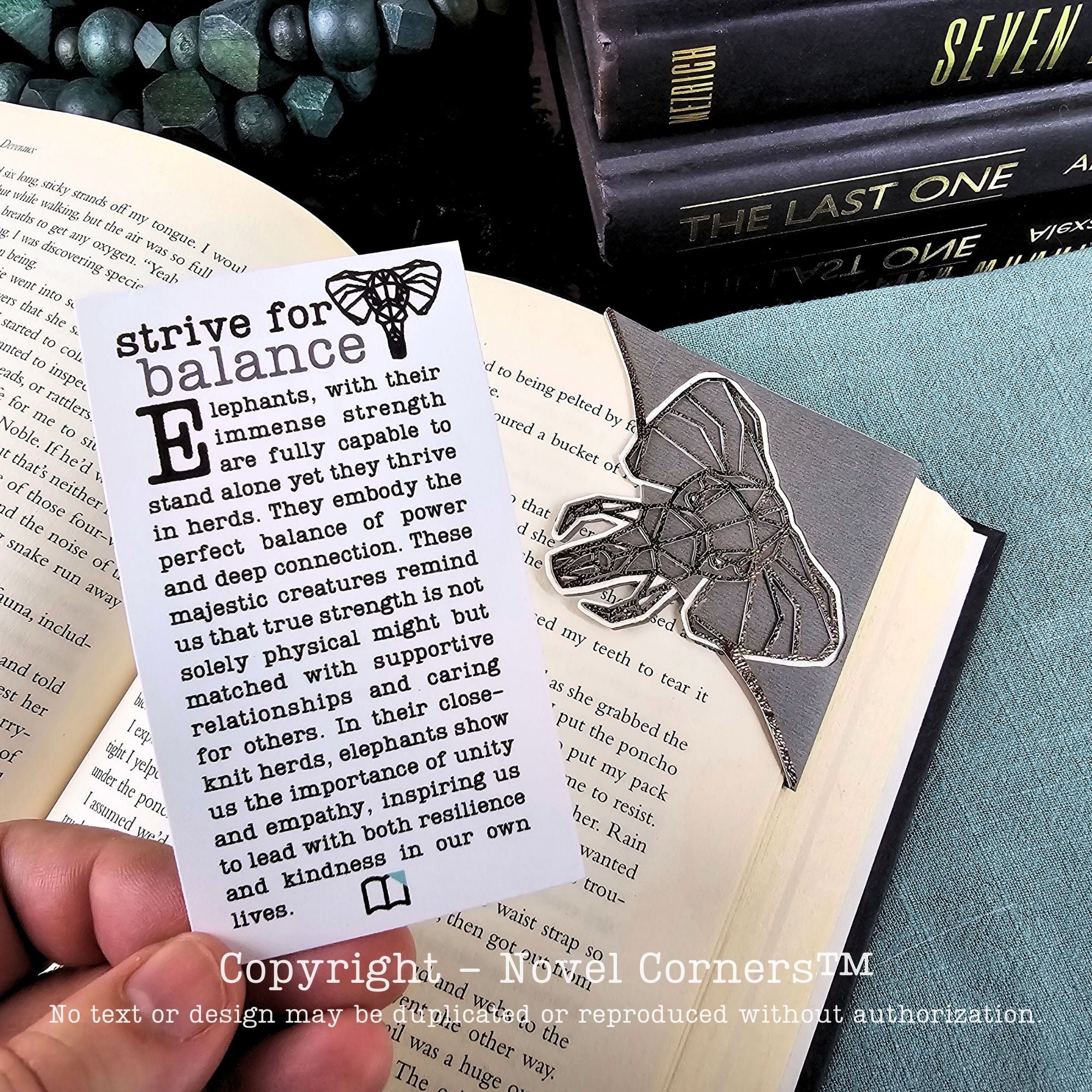 Strive for Balance Elephant Deluxe Bookmark + Card Gift Set