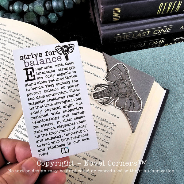 Strive for Balance Elephant Deluxe Bookmark + Card Gift Set