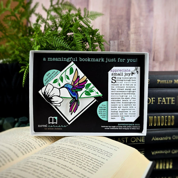 Appreciate Small Joys Hummingbird Deluxe Bookmark + Card Gift Set