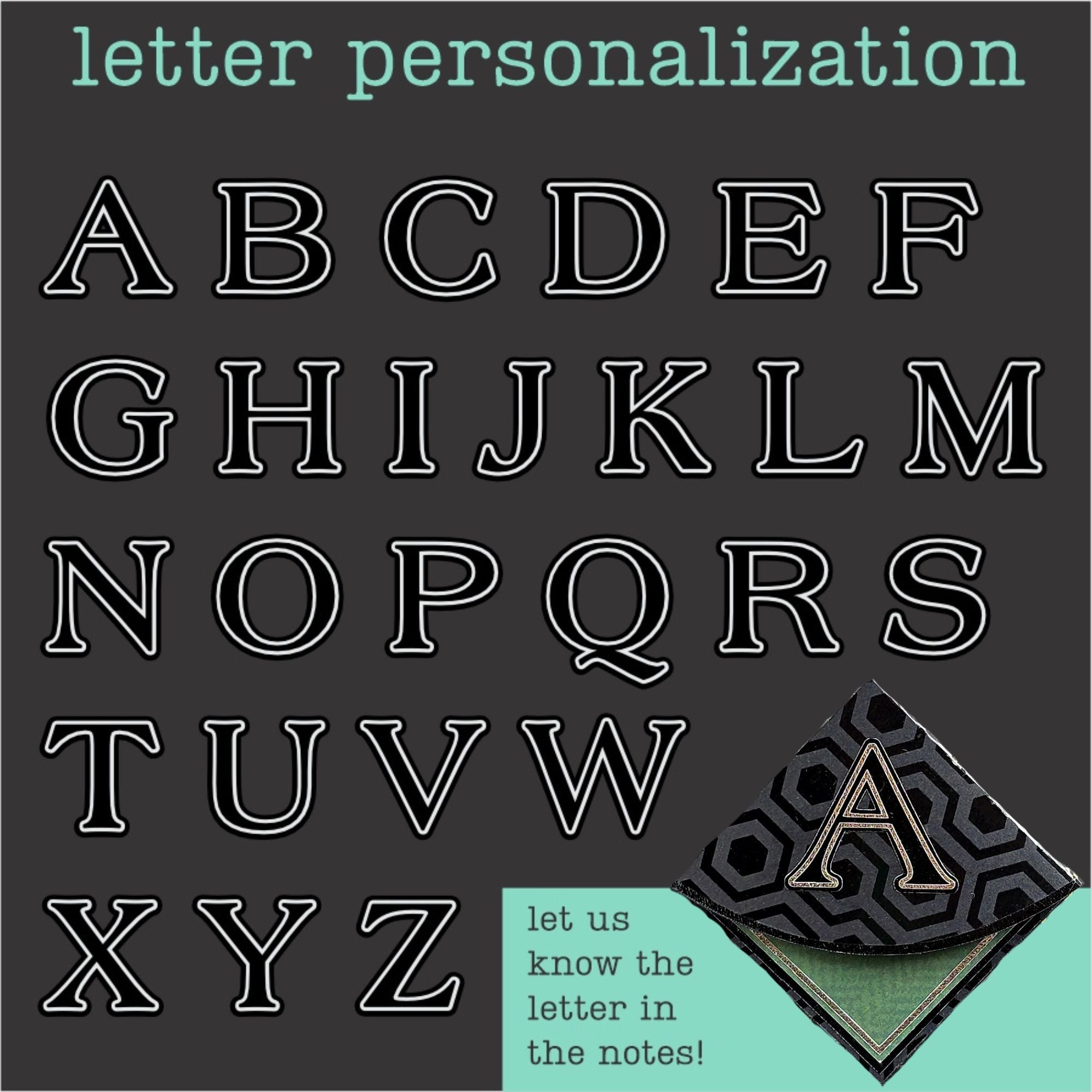 Bold Letter Personalized Initial Signature Corner Bookmark