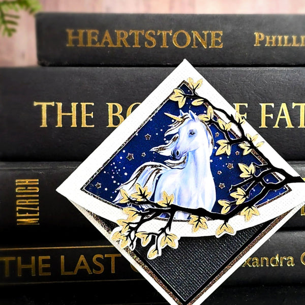 Enchanted Unicorn Deluxe Corner Bookmark