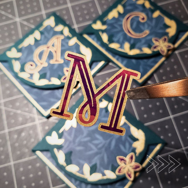 Letter + Leaves Personalized Initial Signature Corner Bookmark